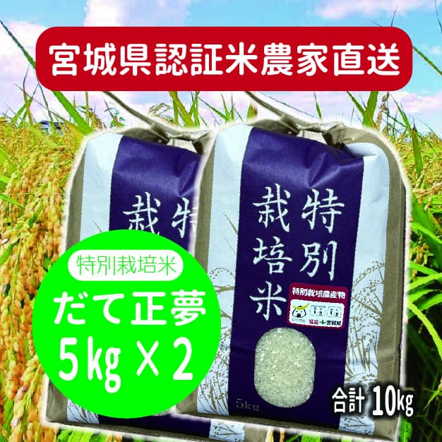 宮城県.特別栽培米.新米.農家直送.だて正夢.10kg