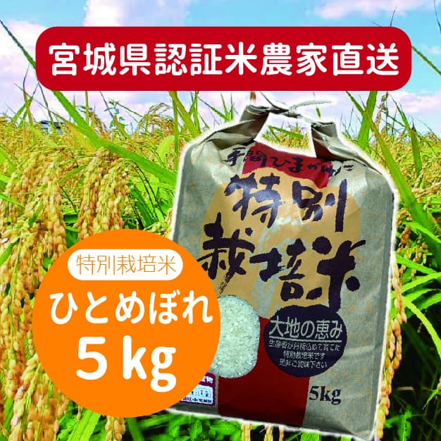 宮城県.特別栽培米.新米.農家直送.ひとめぼれ.5kg
